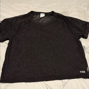 PINK Victoria's Secret Women's Sheer Black Tee